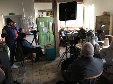 Polish film crew in Museum The Polish Barrack 